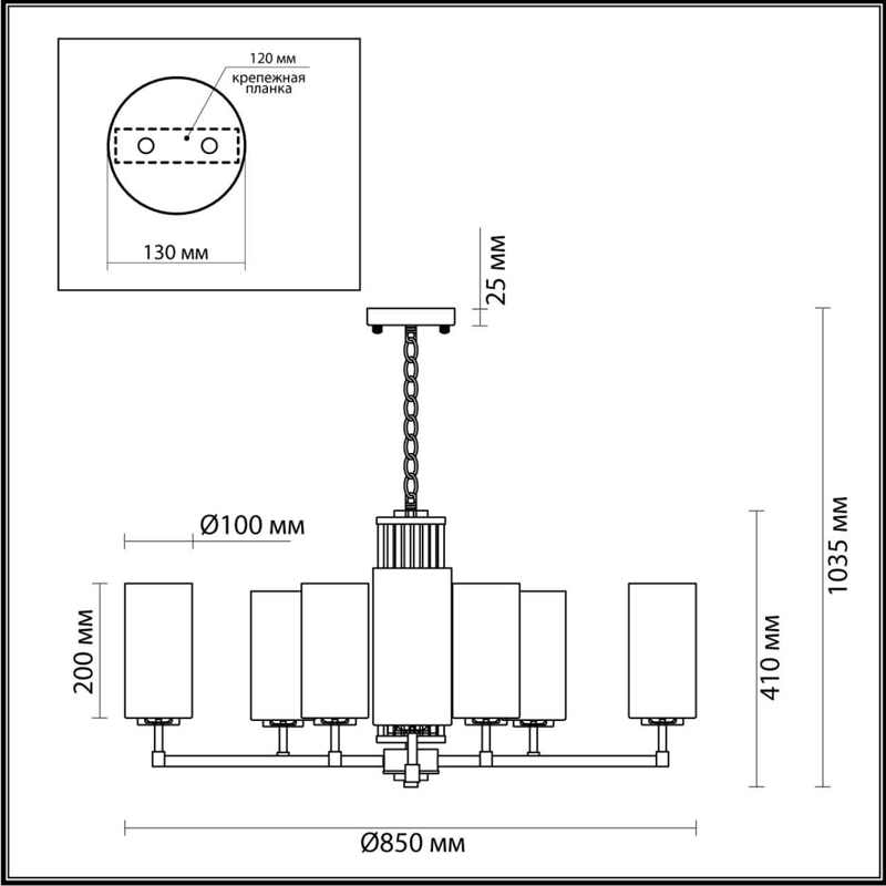 Люстра Pillars на 10 ламп в Ростове-на-Дону