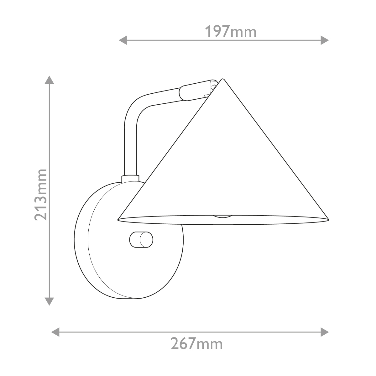 Бра с широким конусным плафоном с золотистой внутренней стороной Alora Mood в Ростове-на-Дону