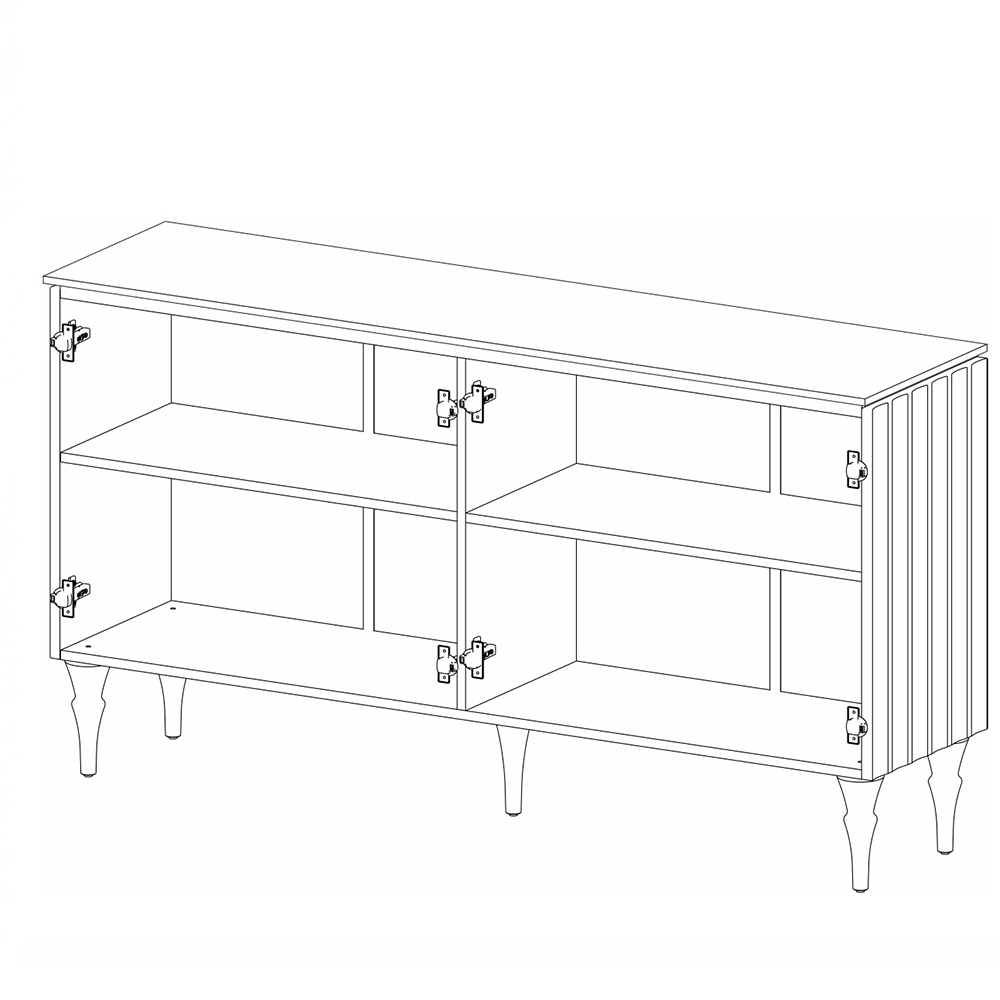 Консоль четырёхдверная с белым рельефным фасадом Expanses of Beauty в Ростове-на-Дону