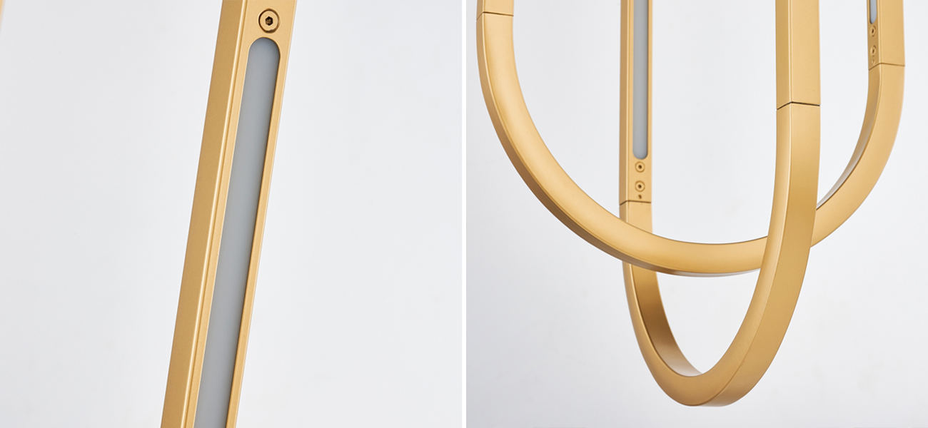 Двойной овальный подвесной светильник Roll and Hill Gold - фото