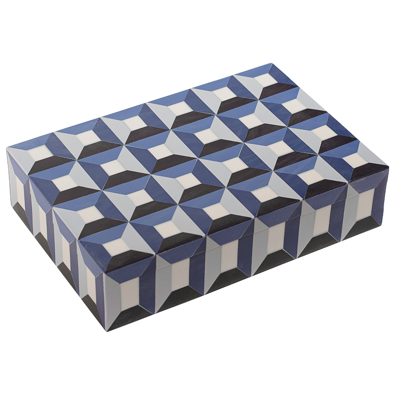  Squares Blue Bone Inlay Box     -- | Loft Concept 