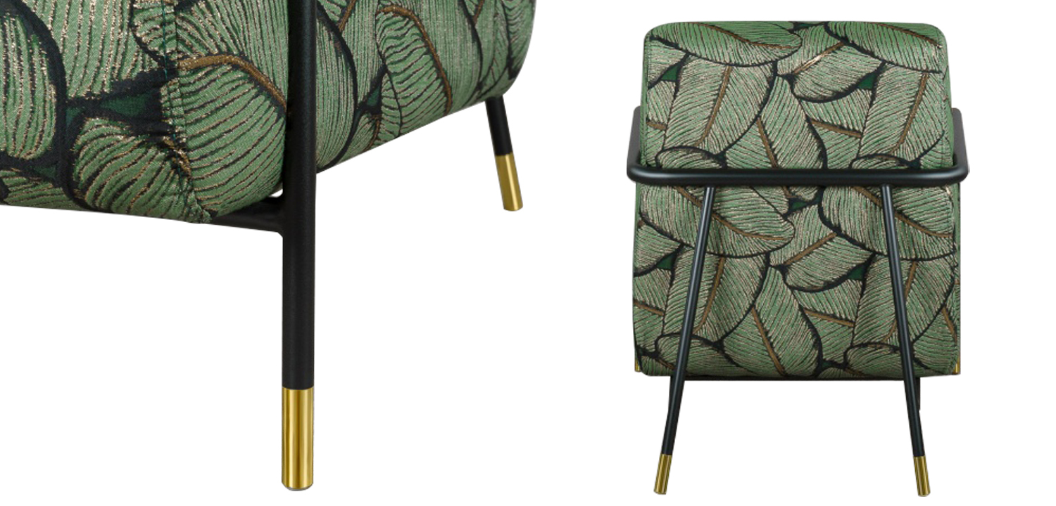 Кресло с Цветным принтом Листья Foliage Armchair Green - фото №1