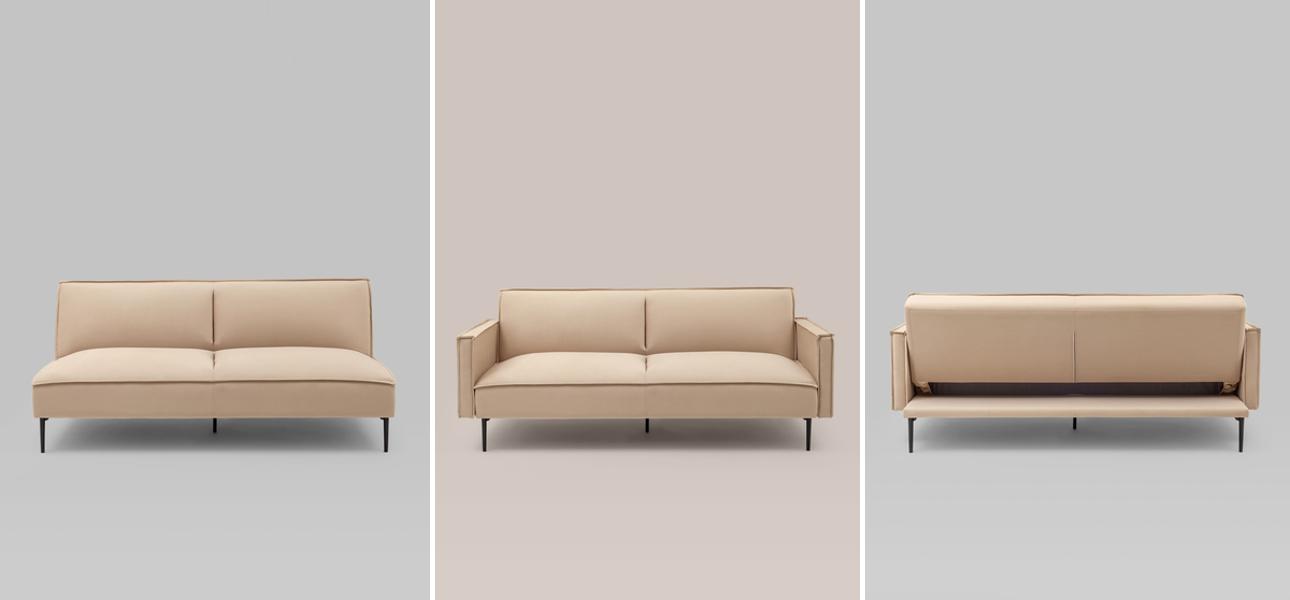 Диван Eleri бежевый велюр - фото