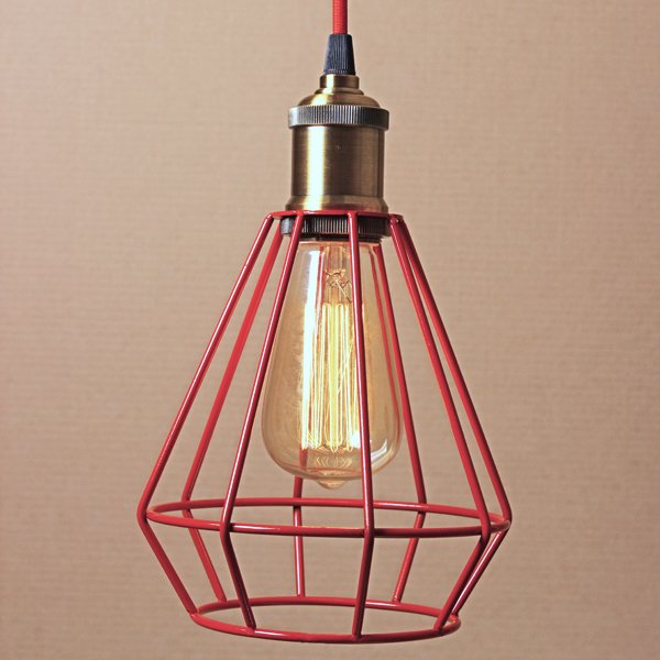   Wire Cage Pendant Punch Red   -- | Loft Concept 