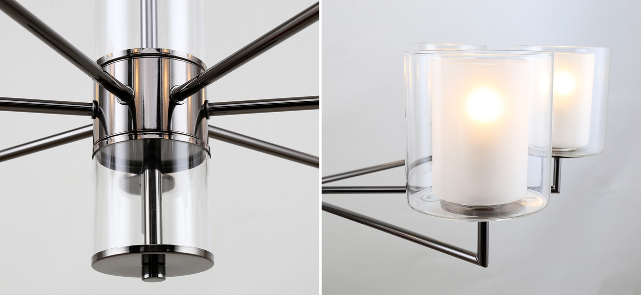 Жемчужно-черная люстра с плафонами из двойного стекла LAURENT - фото