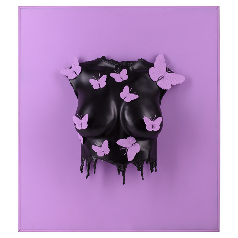    Sculpture Female Torso Butterflies Framed    -- | Loft Concept 