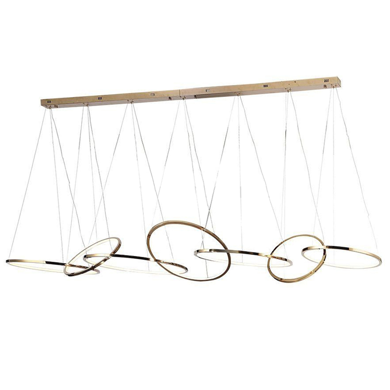  Ring Connection Horizontal Chandelier Gold   -- | Loft Concept 