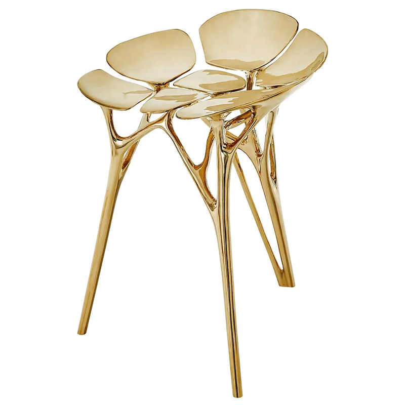  Lotus Stool Side Table Gold Organic Form   -- | Loft Concept 