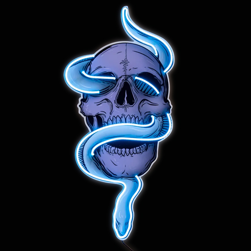    Skull and Snake Neon Wall Lamp    -- | Loft Concept 