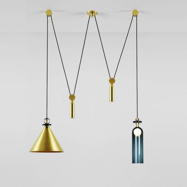 Подвесной светильник Shape up Double Pendant Brass Латунь в Ростове-на-Дону | Loft Concept 