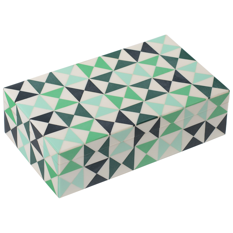  Small Triangles Green Bone Inlay Box   ̆  -- | Loft Concept 