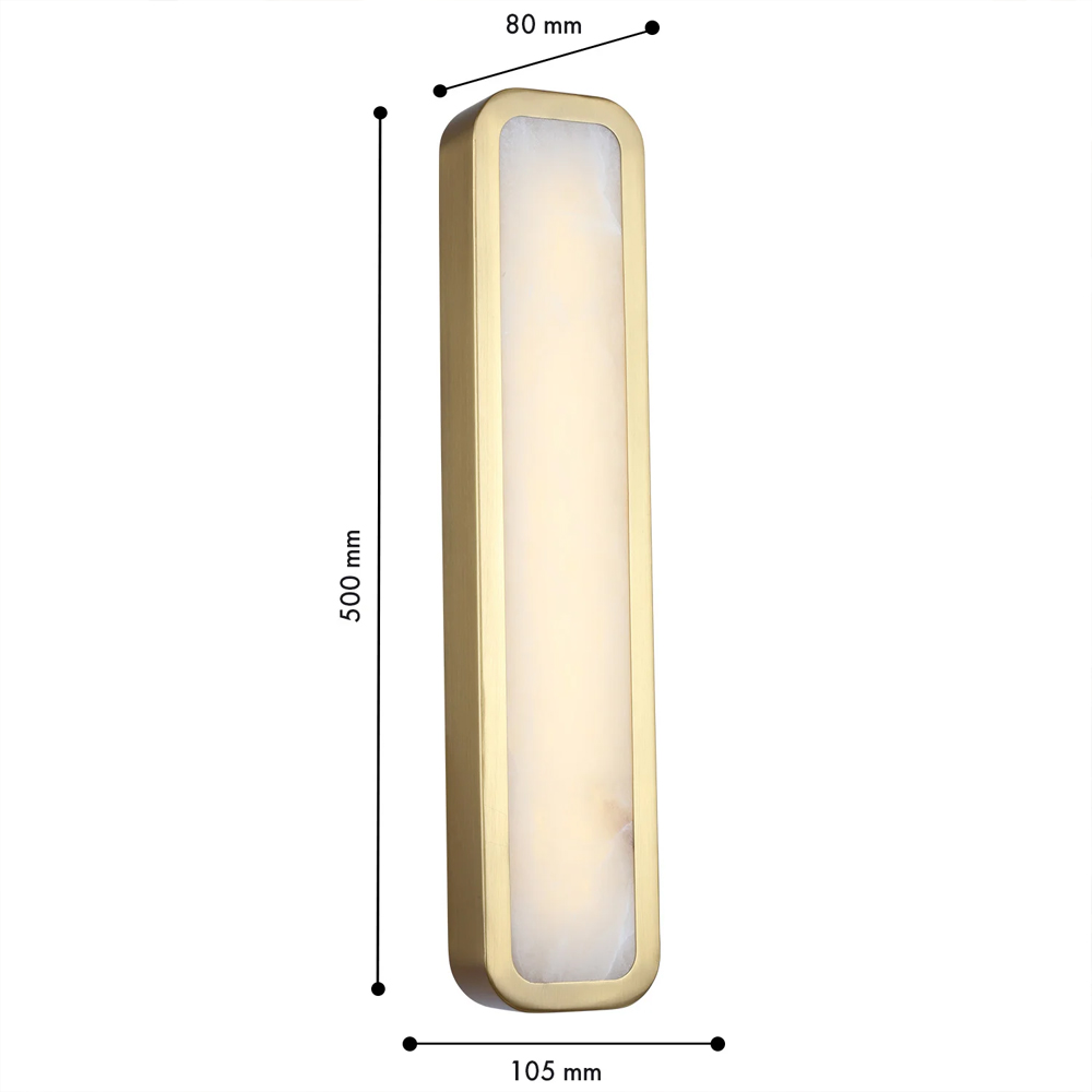 Бра в металлическом корпусе с рассеивателем из бежевого алебастра Cryptocrystalline Stone в Ростове-на-Дону