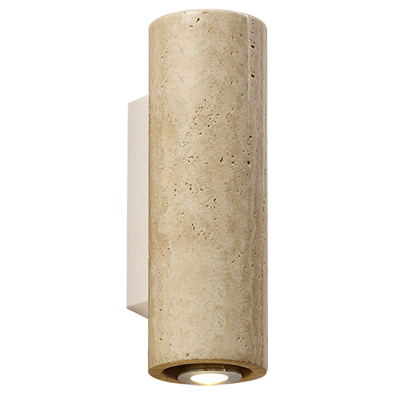 Бра Travertine Cylinder Spot Wall Lamp Бежевый Песочный Белый в Ростове-на-Дону | Loft Concept 