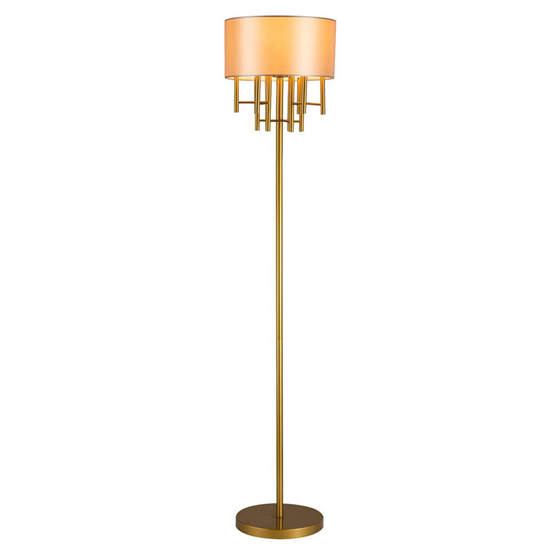 Торшер Oswell Lampshade Floor Lamp Латунь Бежевый в Ростове-на-Дону | Loft Concept 