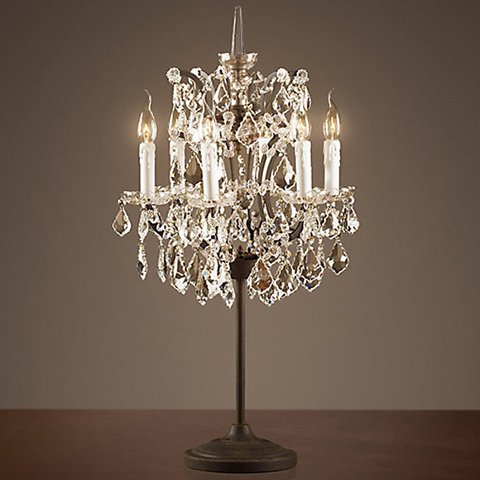   19TH C. ROCOCO IRON & CLEAR CRYSTAL Table Lamp      -- | Loft Concept 