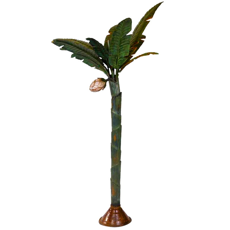     Painted Metal Sculpture of Palm or Banana Tree and Flower      -- | Loft Concept 