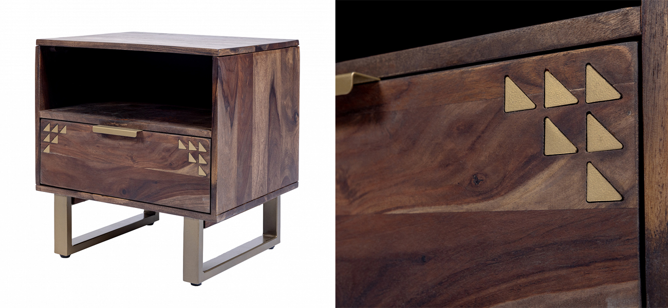 Тумбочка из массива дерева Шишам Indian Rosewood - фото №1