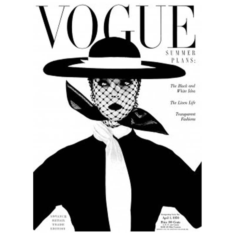 Постер Vogue Cover 1950 April Черный Белый в Ростове-на-Дону | Loft Concept 