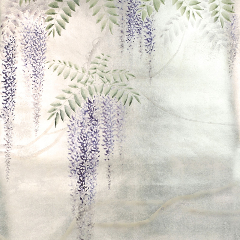     Wisteria Lavender on White Metal gilded paper with pearlescent antiquing   -- | Loft Concept 
