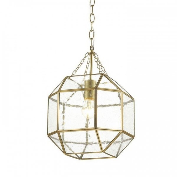   Glass & Metal Cage Pendant Gold    -- | Loft Concept 