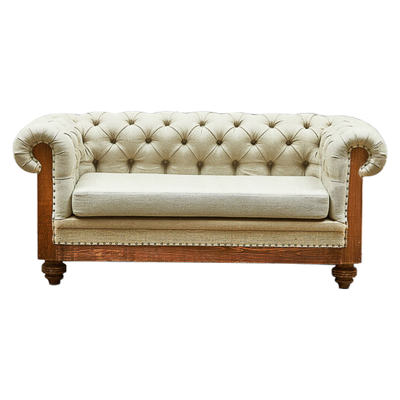  Deconstructed Chesterfield Sofa double Ivory Linen ivory (   )   -- | Loft Concept 