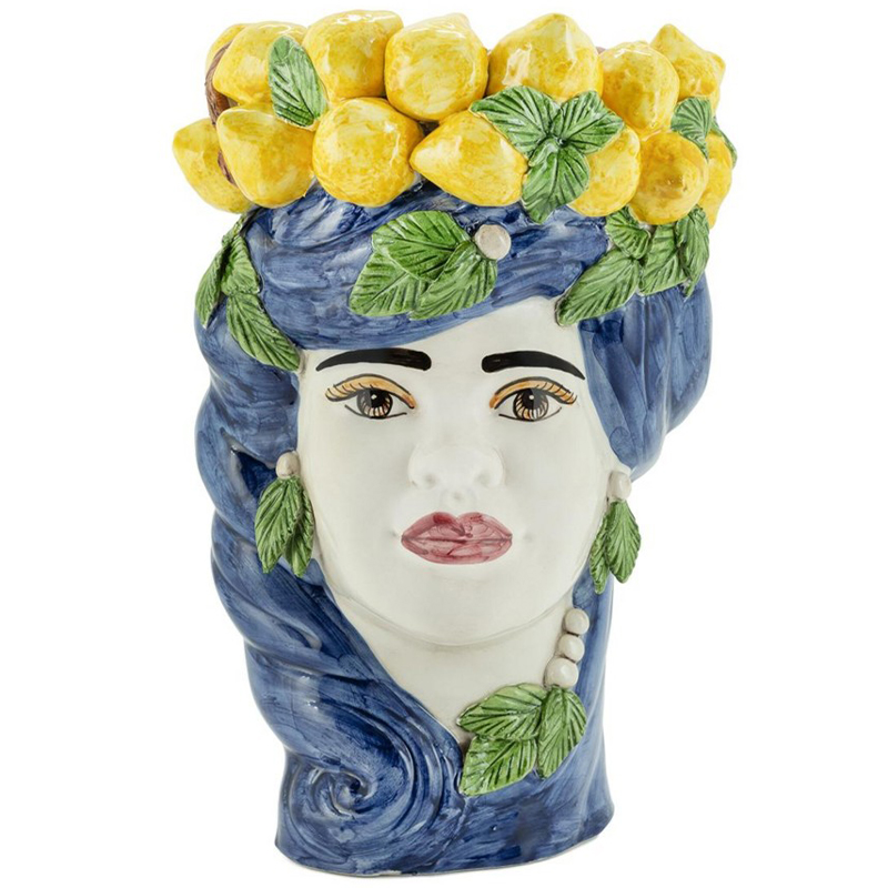  Vase Lemon Head Lady Blue      -- | Loft Concept 