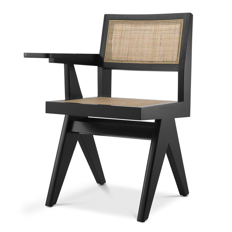 Стул Eichholtz Chair Niclas With Desk black Бежевый Черный в Ростове-на-Дону | Loft Concept 