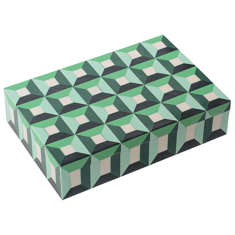  Squares Green Bone Inlay Box    -- | Loft Concept 