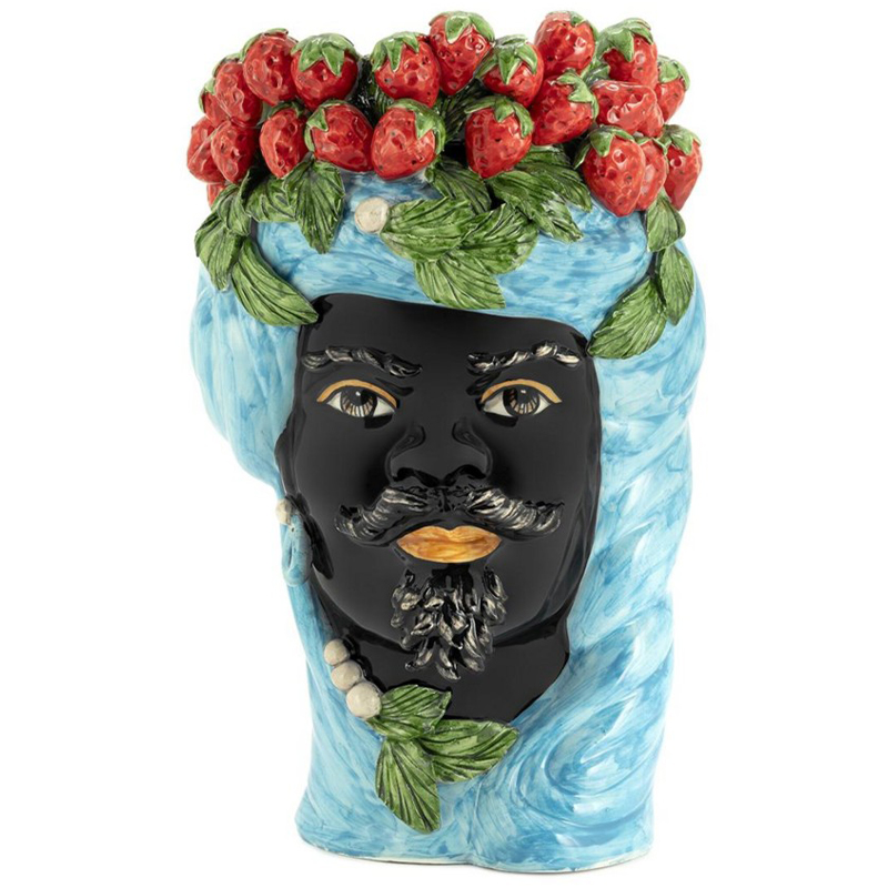  Vase Strawberries Head Man Azure      -- | Loft Concept 