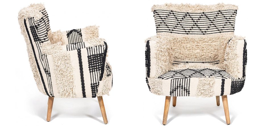 Кресло KELIM Pattern black and white Chair Кресло KELIM Pattern black and white Chair - Loft-Concept в Ростове-на-Дону