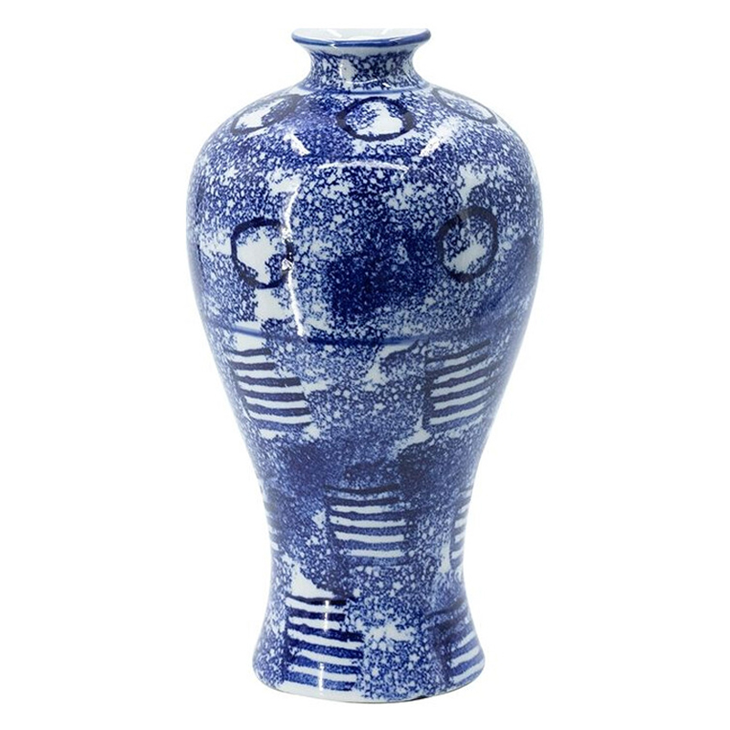 Ваза из фарфора сине-белого цвета Blue & White Ornament Белый Синий Ваза из фарфора сине-белого цвета Blue & White Ornament Белый Синий в Ростове-на-Дону | Loft Concept