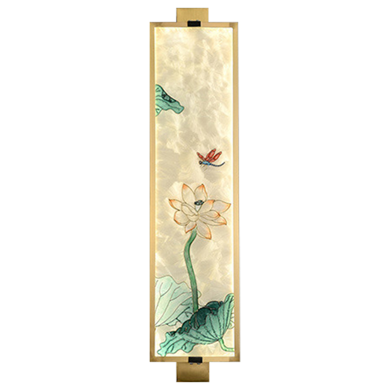   Lotus Flower and Dragonfly Oriental Scenes Wall Lamp     -- | Loft Concept 