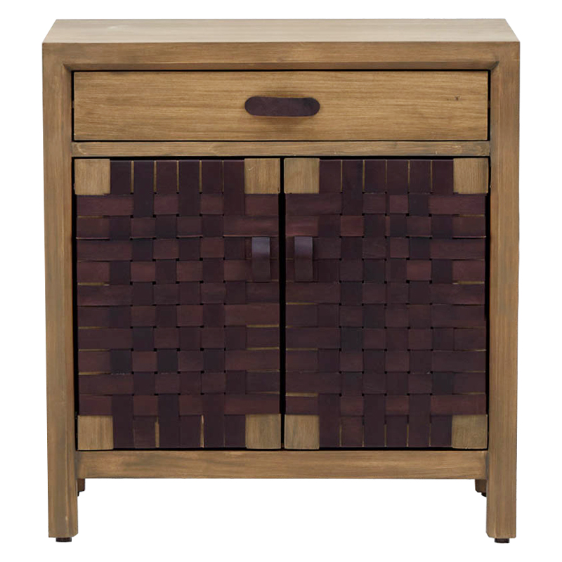  Braided Leather Wood Chest of Drawers M    -- | Loft Concept 