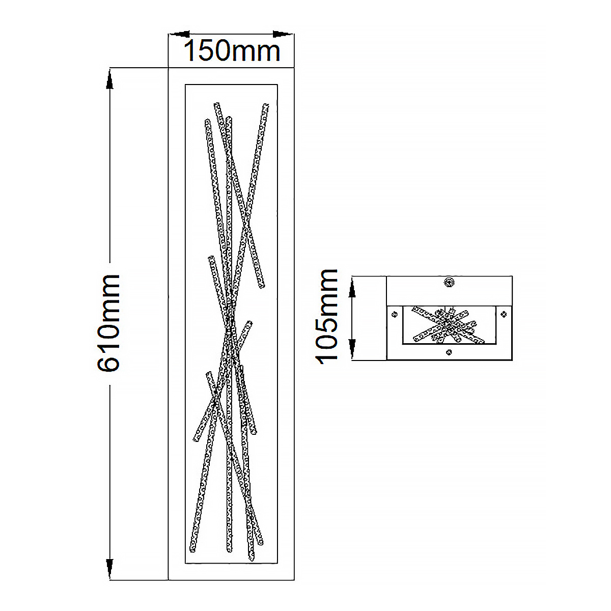 Бра в прямоугольной черной рамке с декором в виде ветвей в золотой отделке Hinkley в Ростове-на-Дону
