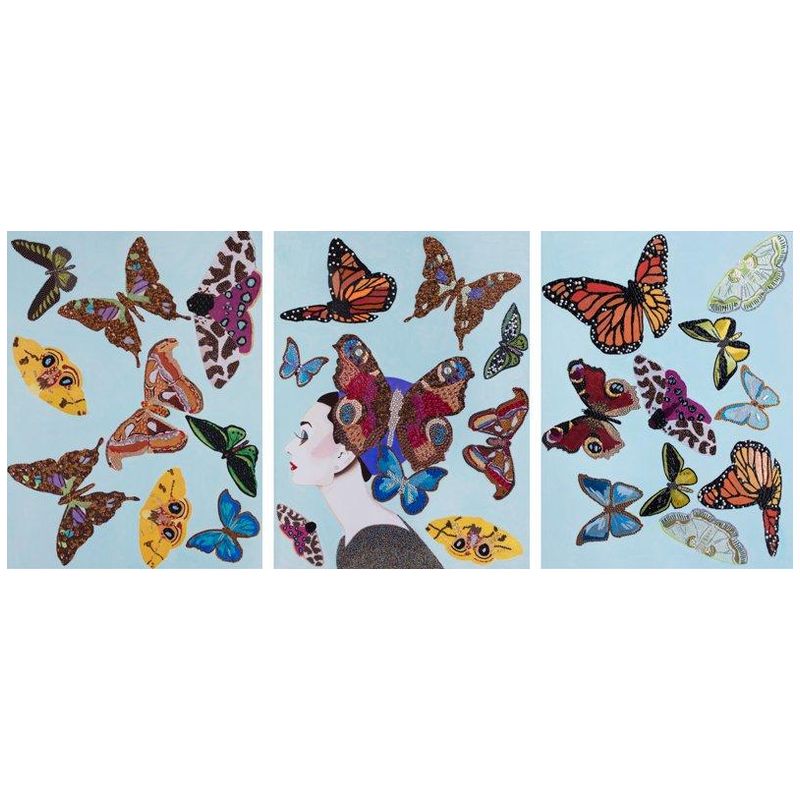  Audrey with Swarming Butterflies Triptych   -- | Loft Concept 