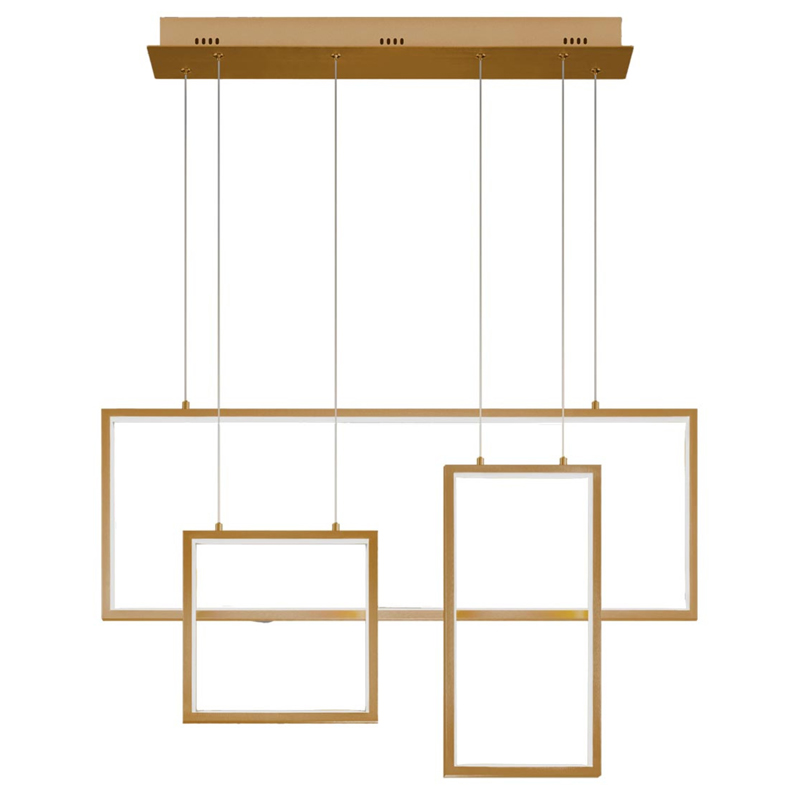  Rectangle Geometry Chandelier Gold 3   -- | Loft Concept 