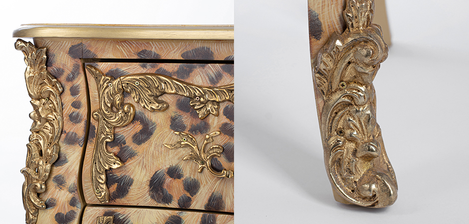 Комод стиль рококо Ref 573 Commode L. XV Leopard - фото №1