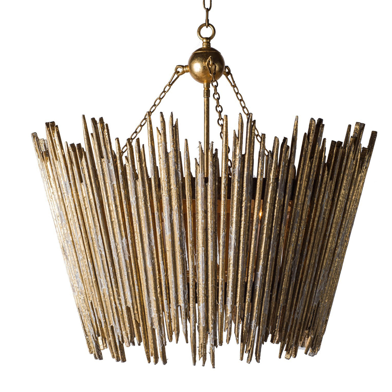  Ragna Golden Wooden Rods Chandelier   -- | Loft Concept 