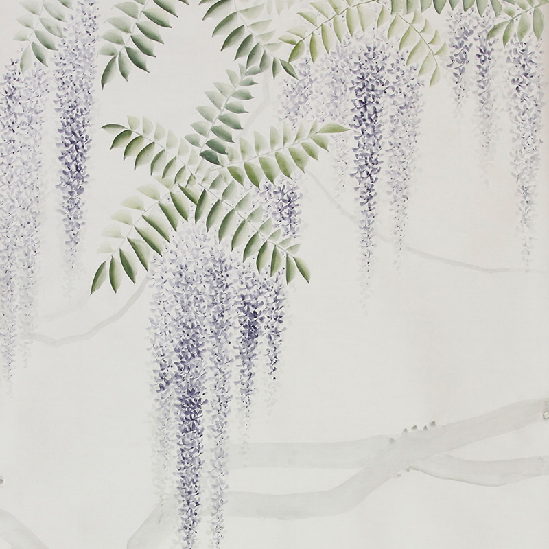     Wisteria Lavender on Natural Mica metallic silk   -- | Loft Concept 