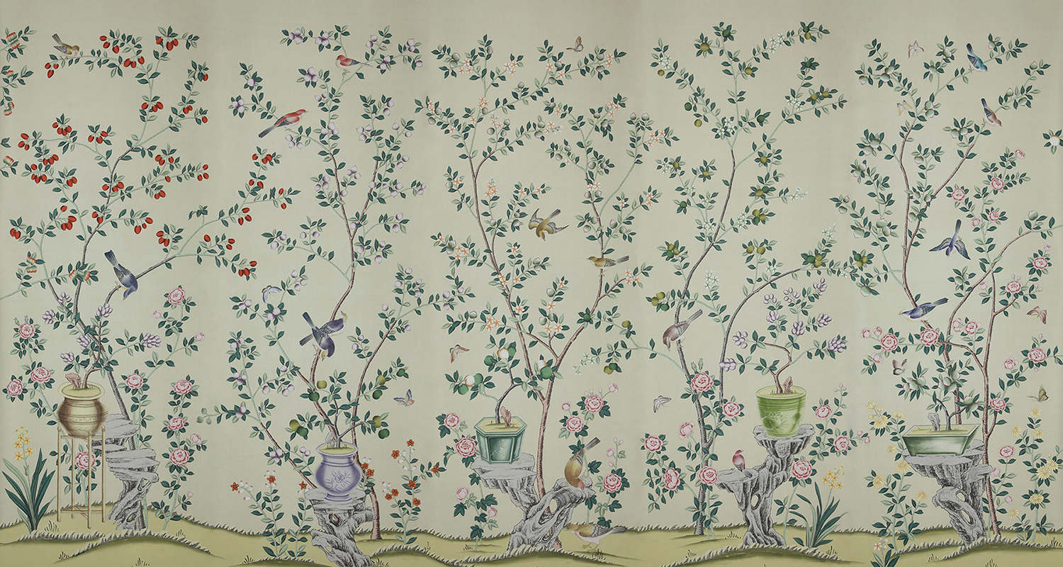 Обои ручная роспись Jardinieres & Citrus Trees Icefield dyed - фото