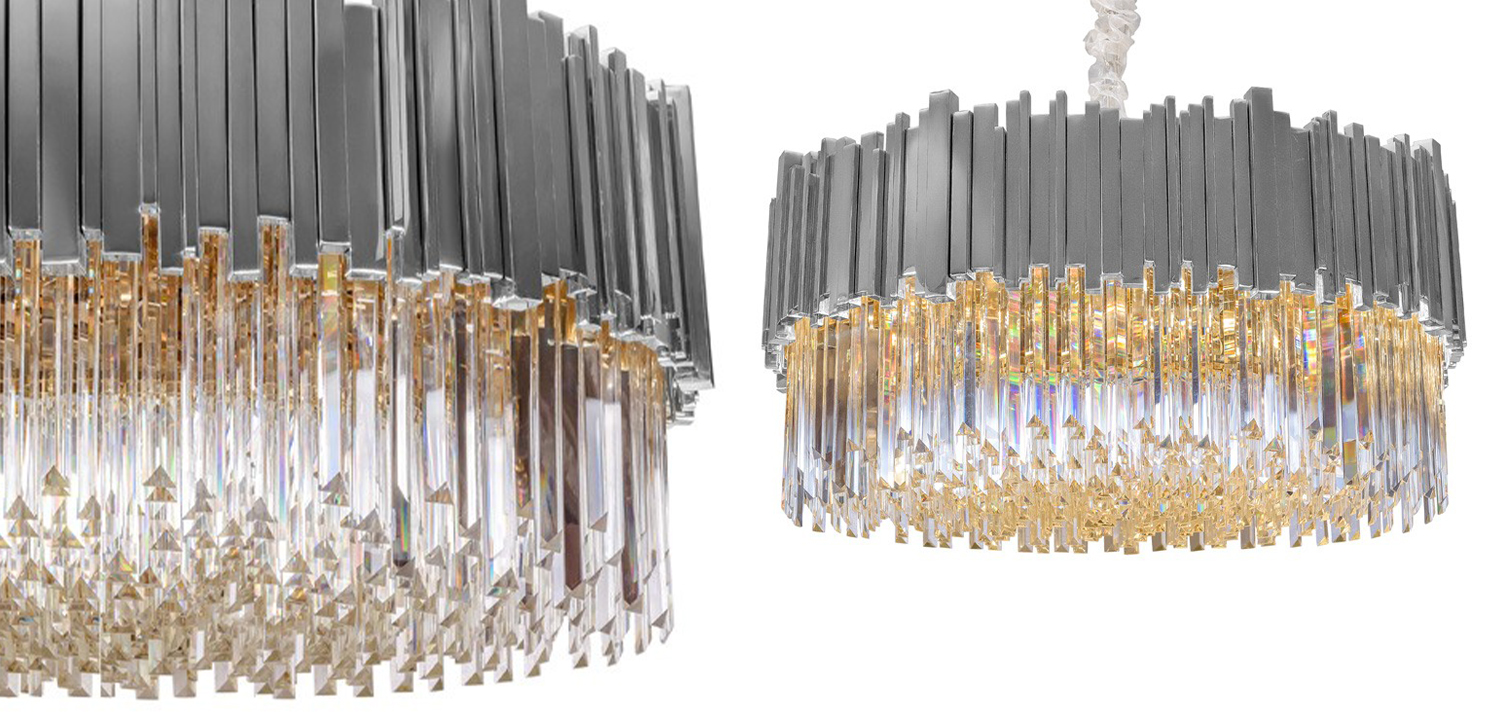 Круглая многоярусная люстра Luxxu Modern Cascade Chandelier Silver Metal Glass 100 - фото