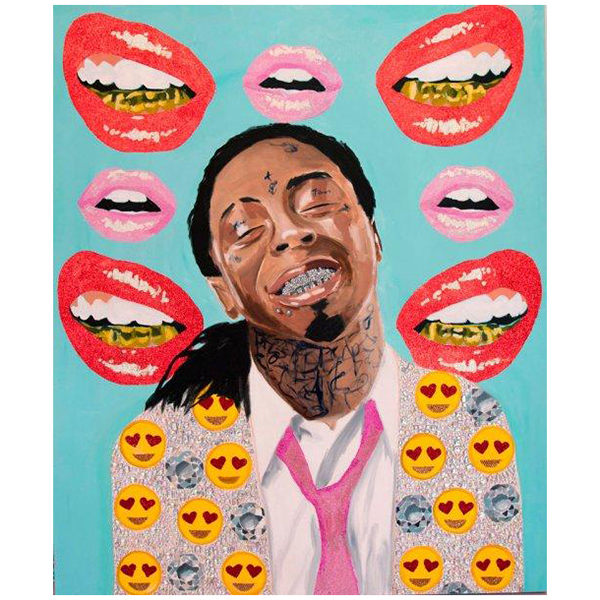  Lil Wayne with Diamonds and Emoji Jacket on Grills Background   -- | Loft Concept 