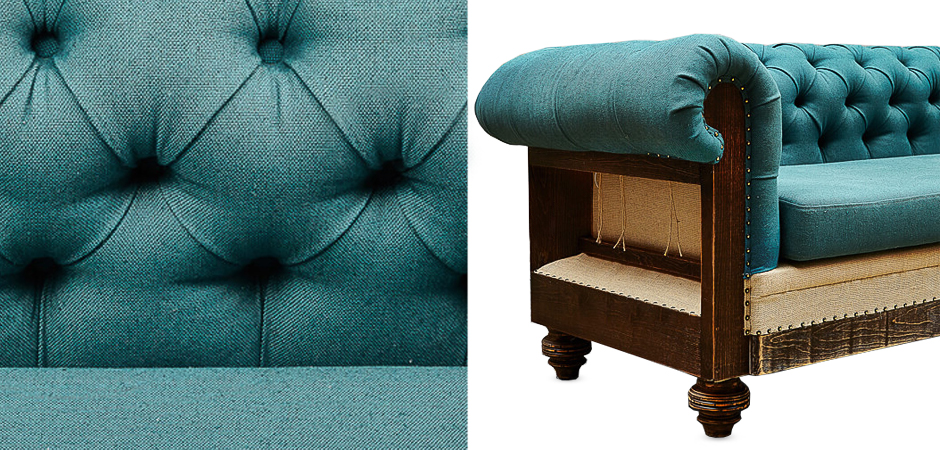 Диван Deconstructed Chesterfield Sofa triple turquoise Linen Диван Deconstructed Chesterfield Sofa triple turquoise Linen - Loft-Concept в Ростове-на-Дону