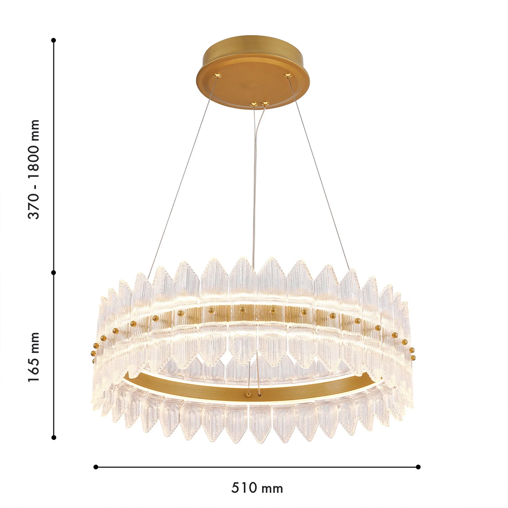 Люстра круглая с декоративными элементами в виде лепестков Round Light Flashing в Ростове-на-Дону