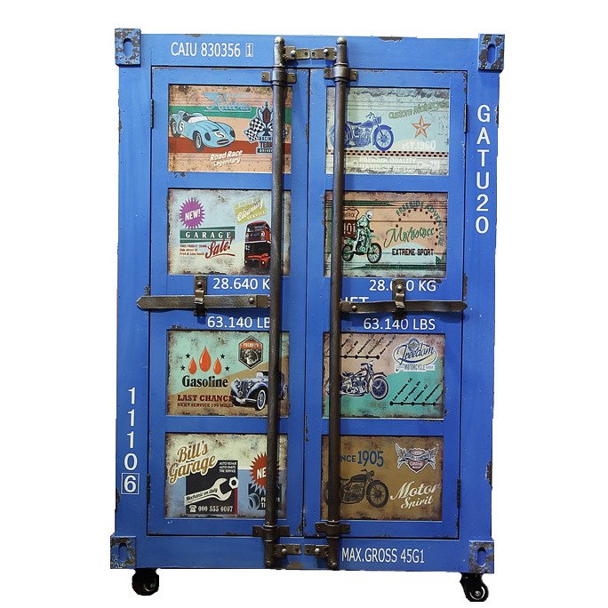    Blue chest of drawers vintage Sea Container   -- | Loft Concept 