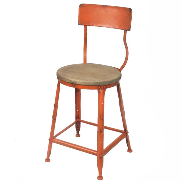   Industrial Barstool Vintage Orange    -- | Loft Concept 