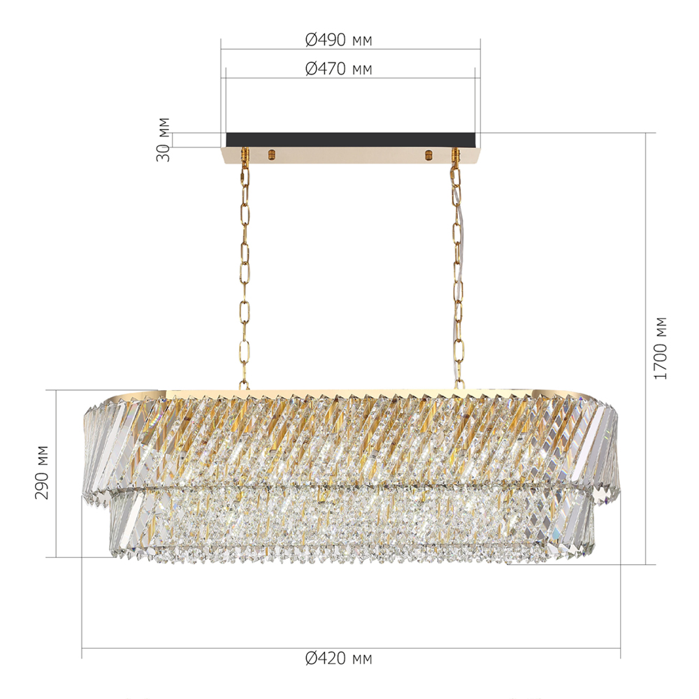 Люстра овальная в классическом обрамлении Light Connoisseurs Beauty в Ростове-на-Дону