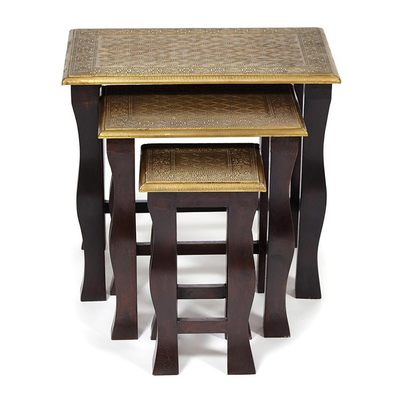    Antique Indian Brass Mango Wood Tables    -- | Loft Concept 