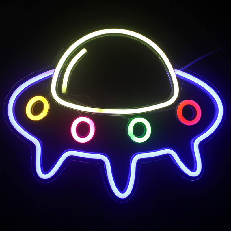 Неоновая настенная лампа Small Spaceship Neon Wall Lamp Мульти в Ростове-на-Дону | Loft Concept 