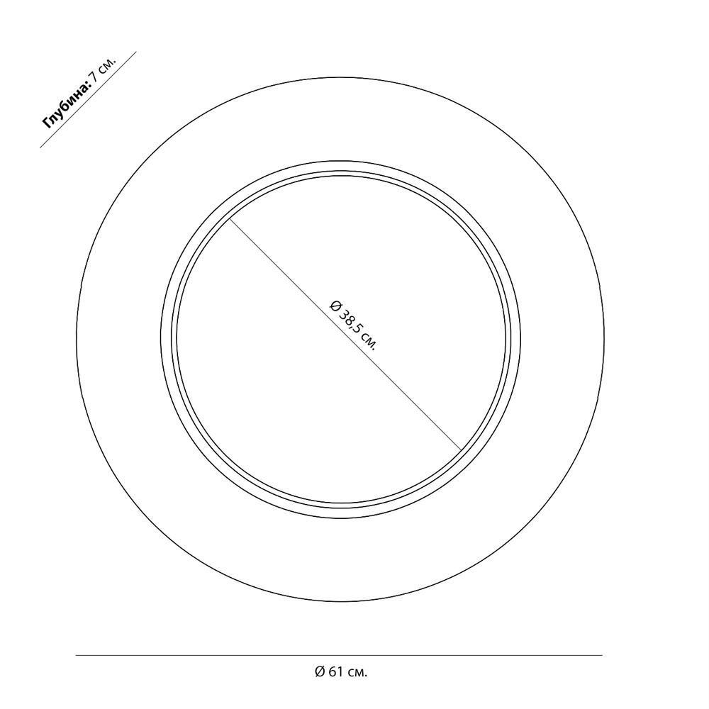 Чёрное настенное зеркало с золотым кантом Porunalia в Ростове-на-Дону